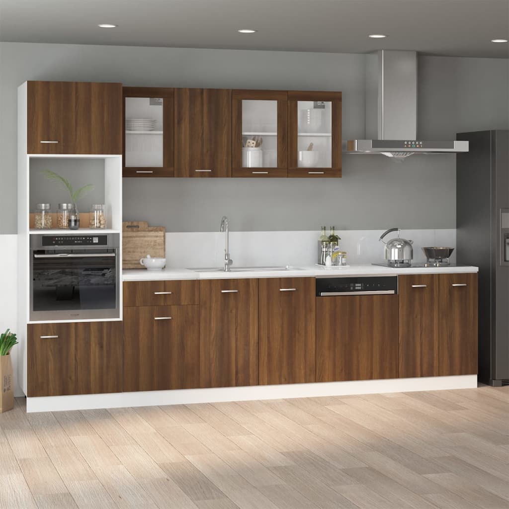 Modern Wooden 2 Door Hanging Glass Wall Mounted Kitchen Storage Cabinet Unit