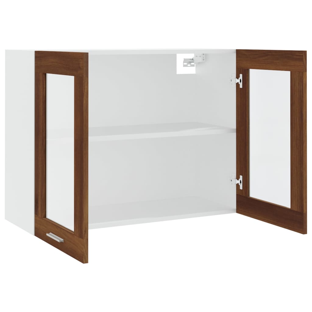 Modern Wooden 2 Door Hanging Glass Wall Mounted Kitchen Storage Cabinet Unit