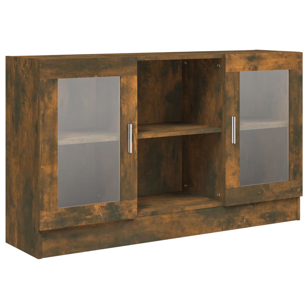 Modern Wooden Vitrine Storage Cabinet Unit With Glass Doors Glazed Display Wood