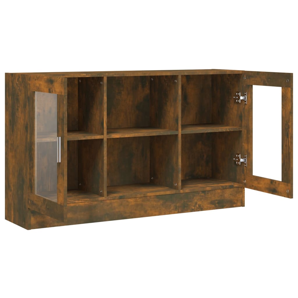 Modern Wooden Vitrine Storage Cabinet Unit With Glass Doors Glazed Display Wood