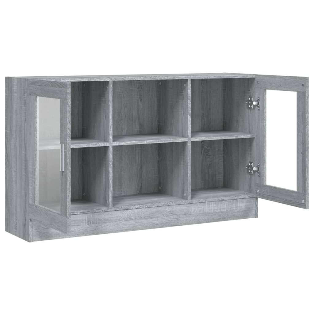 Modern Wooden Vitrine Storage Cabinet Unit With Glass Doors Glazed Display Wood