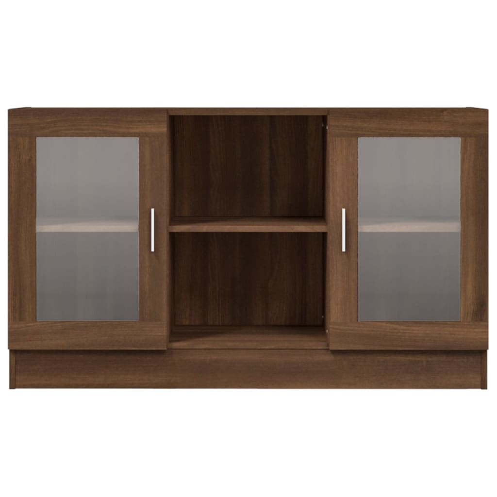 Modern Wooden Vitrine Storage Cabinet Unit With Glass Doors Glazed Display Wood