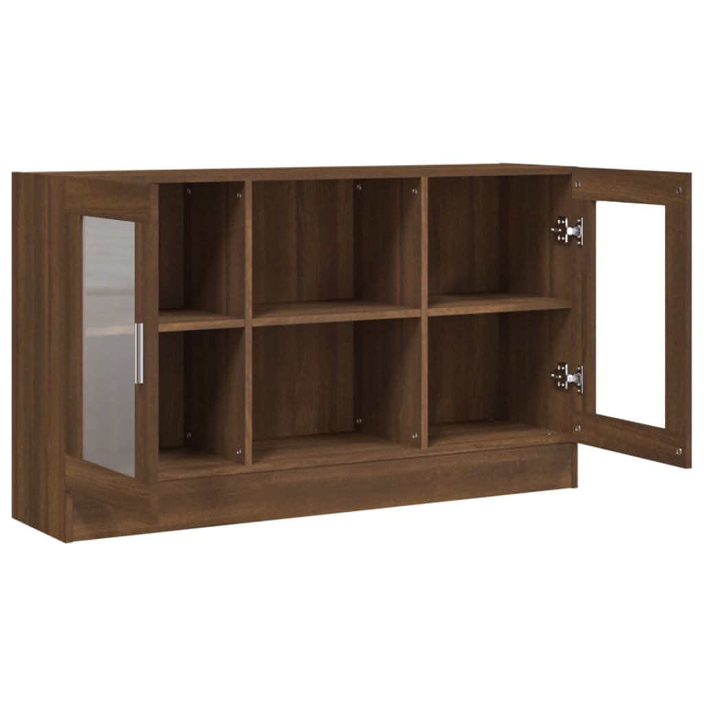 Modern Wooden Vitrine Storage Cabinet Unit With Glass Doors Glazed Display Wood
