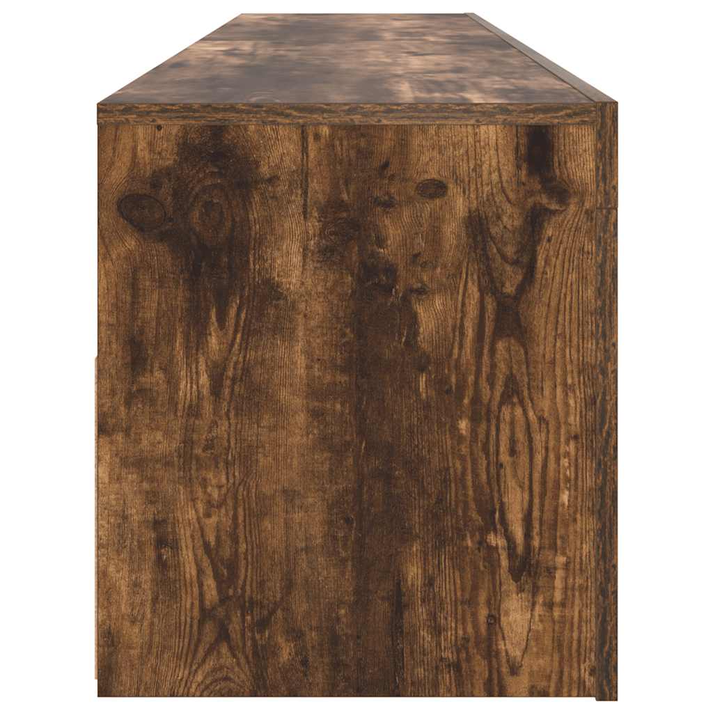 TV Cabinet with LED Lights Smoked Oak 120x35x40 cm