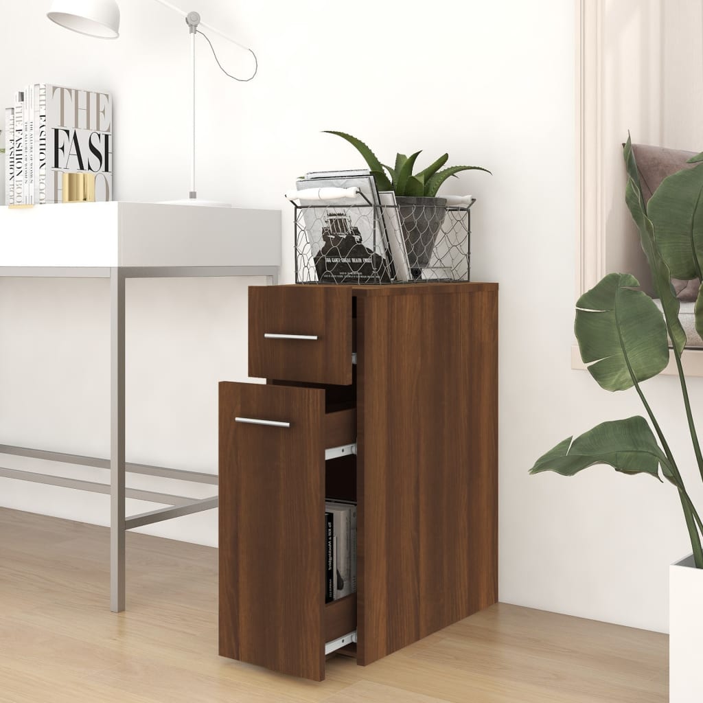 Apothecary Cabinet Brown Oak 20x45.5x60 cm Engineered Wood