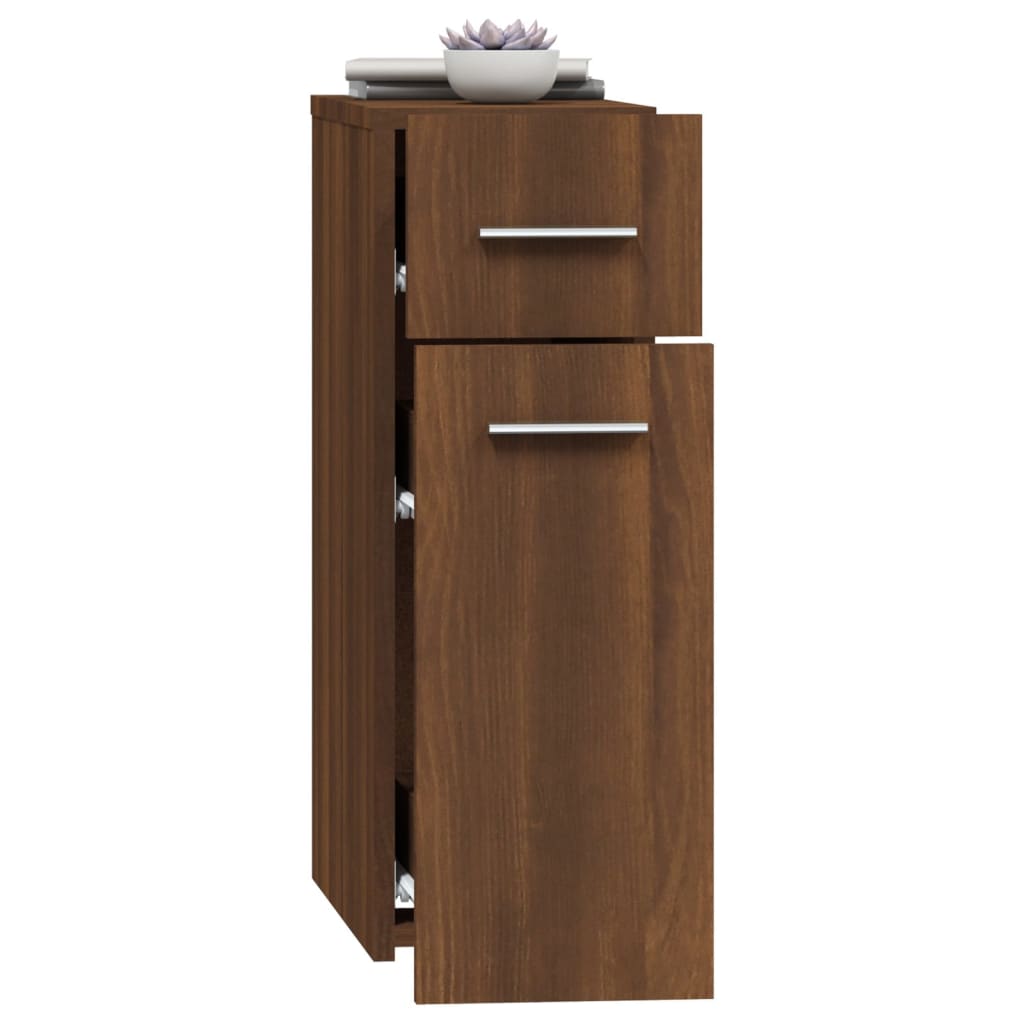 Apothecary Cabinet Brown Oak 20x45.5x60 cm Engineered Wood