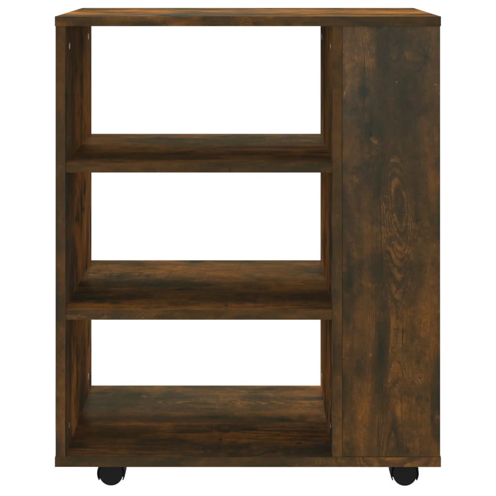 Rolling Cabinet Smoked Oak 60x35x75 cm Engineered Wood