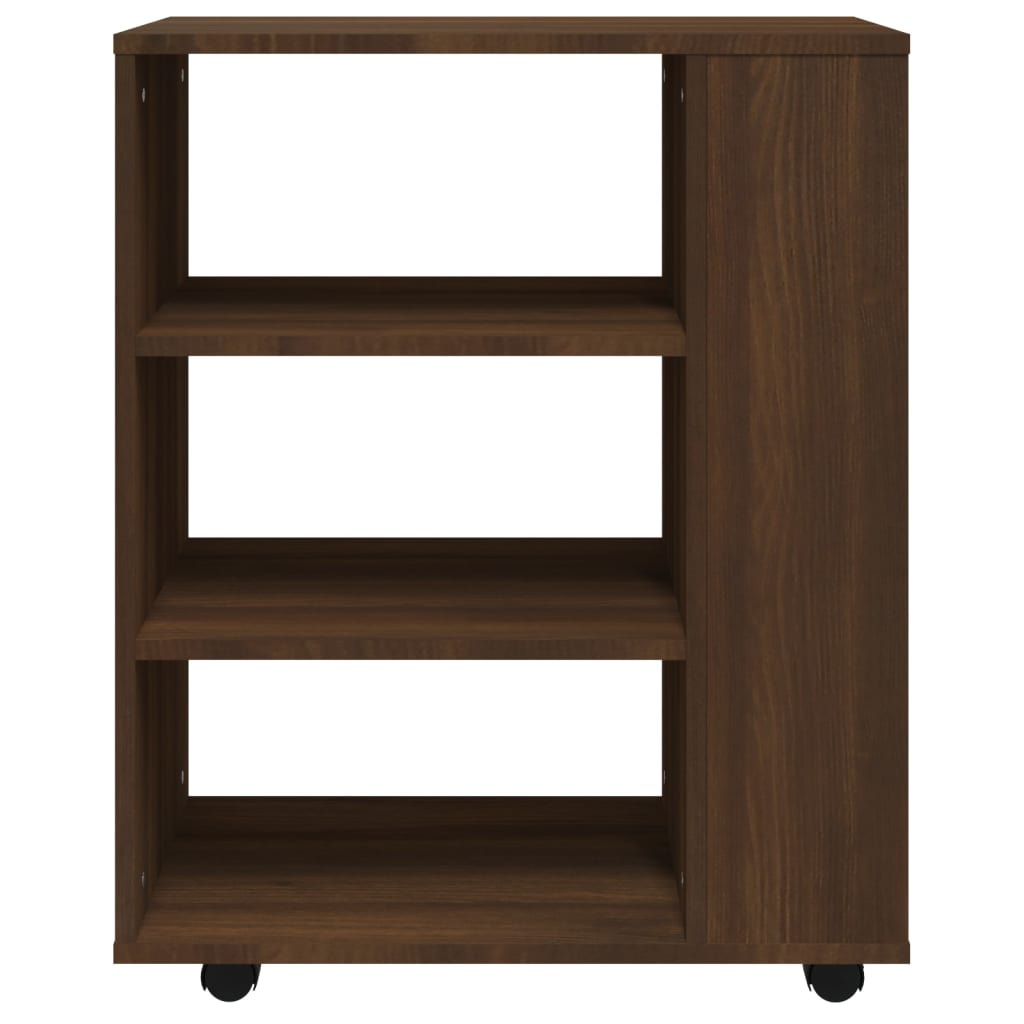 Rolling Cabinet Brown Oak 60x35x75 cm Engineered Wood