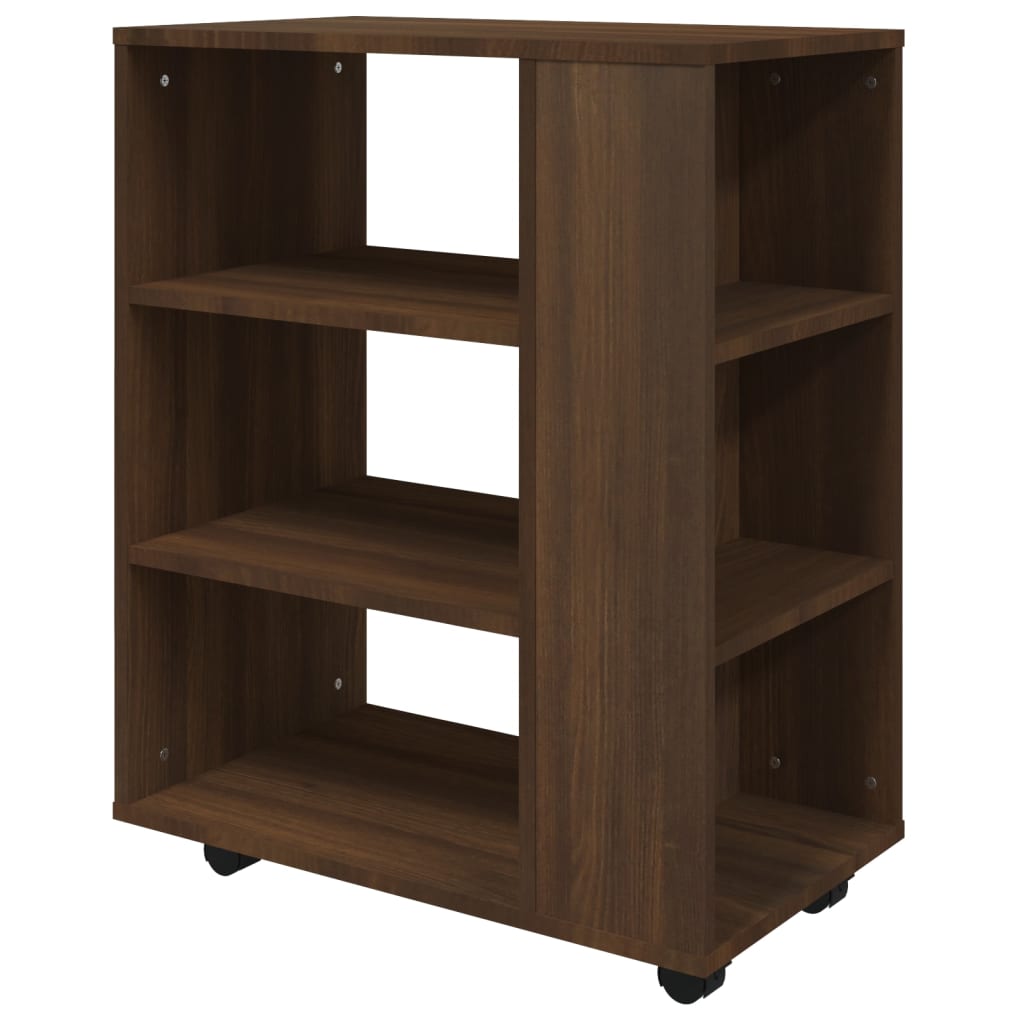 Rolling Cabinet Brown Oak 60x35x75 cm Engineered Wood