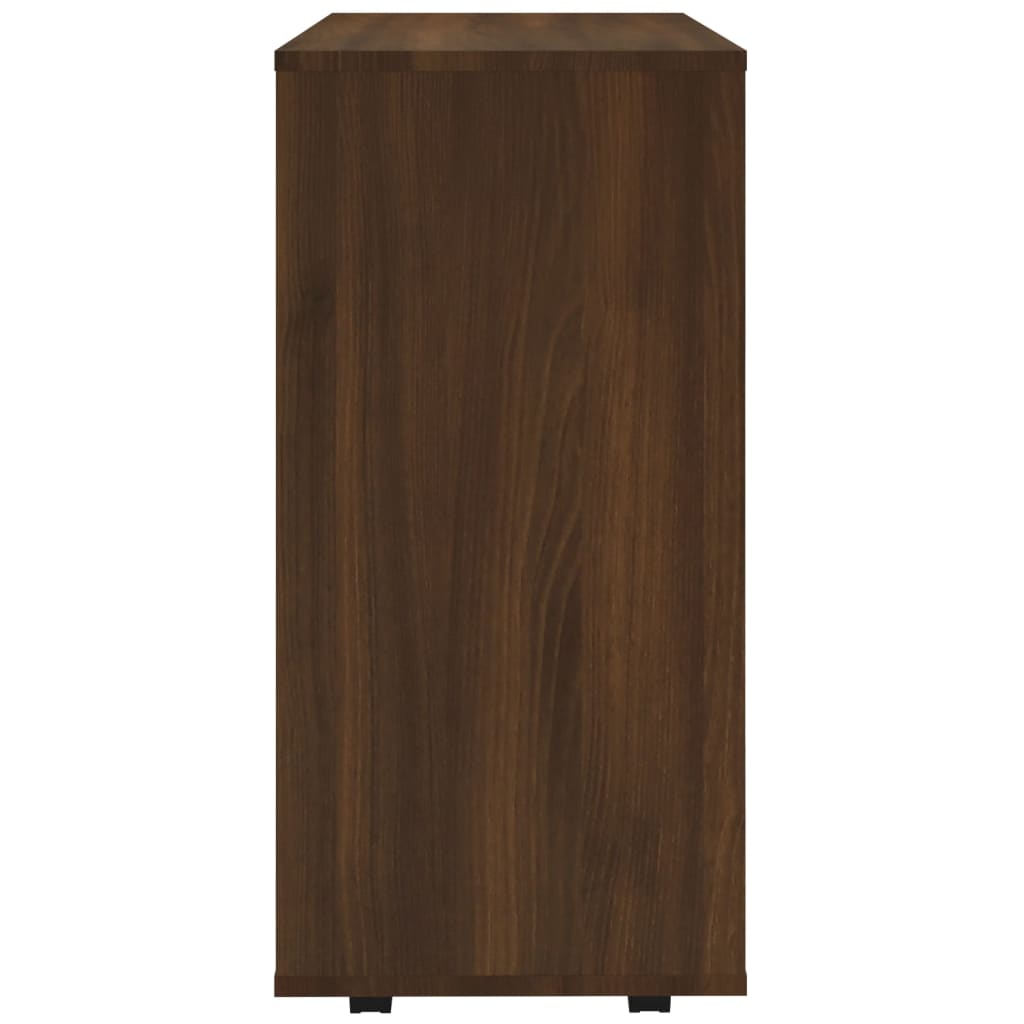Rolling Cabinet Brown Oak 60x35x75 cm Engineered Wood