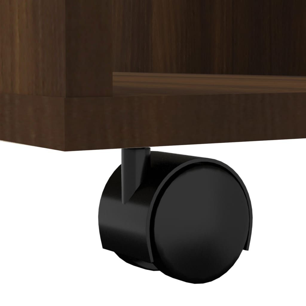 Rolling Cabinet Brown Oak 60x35x75 cm Engineered Wood