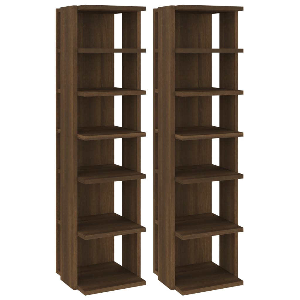 Modern Wooden 2pcs Open Shoe Storage Cabinet Wood Trainer Organiser Units