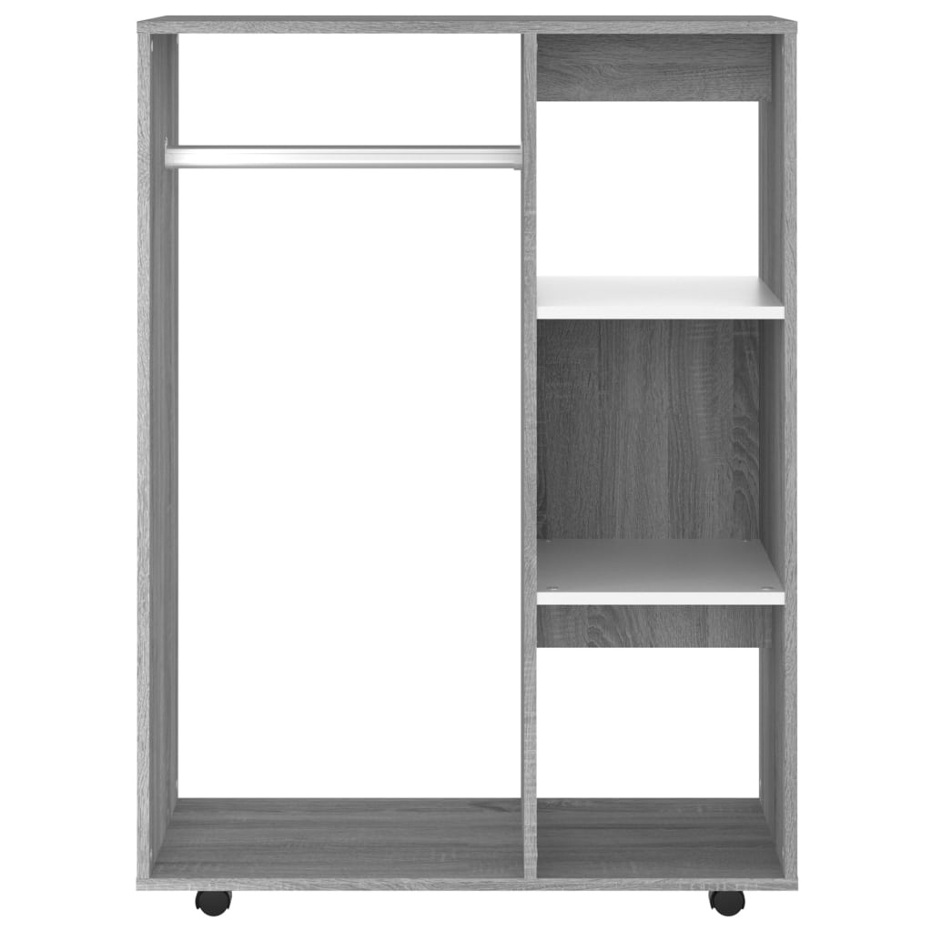 Modern Wooden Open Bedroom Wardrobe With Hanging Clothes Rail & Shelves