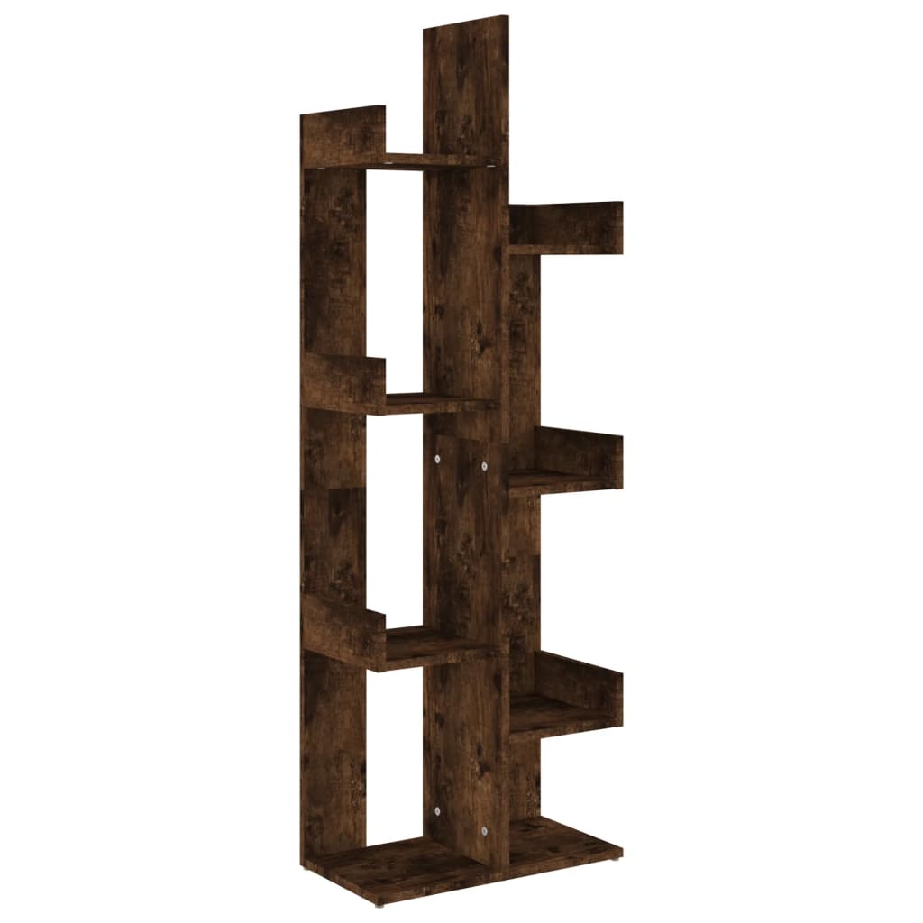 Book Cabinet 48x25.5x140 cm Smoked Oak Engineered Wood