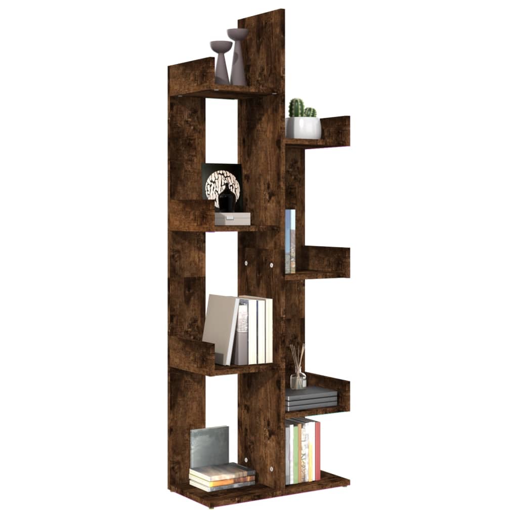 Book Cabinet 48x25.5x140 cm Smoked Oak Engineered Wood
