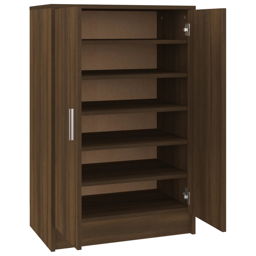 Shoe Cabinet Brown Oak 60x35x92 cm Engineered Wood