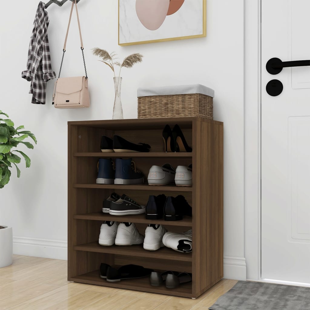 Shoe Cabinet Brown Oak 60x35x70 cm Engineered Wood