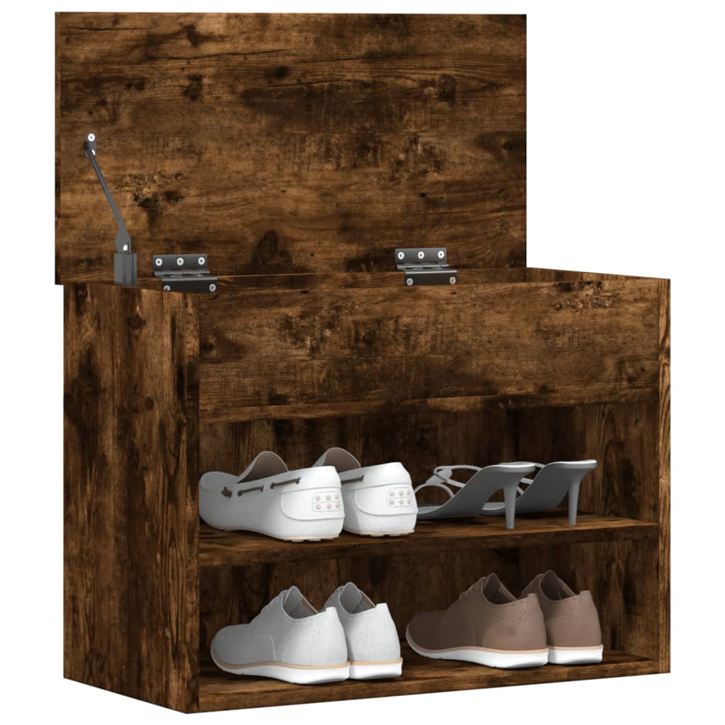 Shoe Bench Smoked Oak 60x30x45 cm Engineered Wood