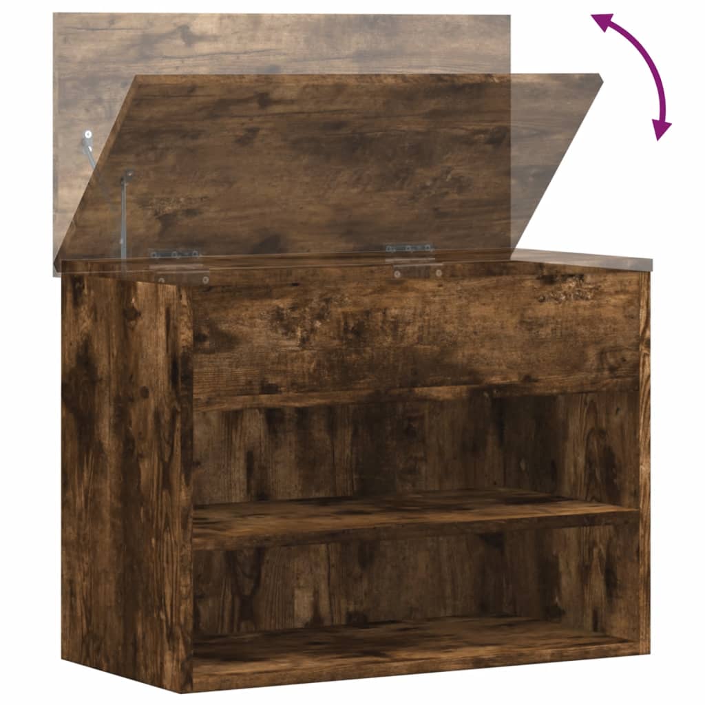 Shoe Bench Smoked Oak 60x30x45 cm Engineered Wood