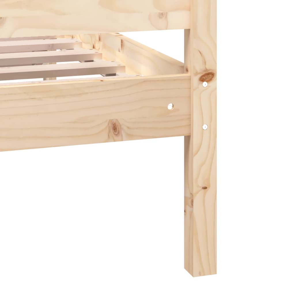 Bed Frame without Mattress Double Solid Wood
