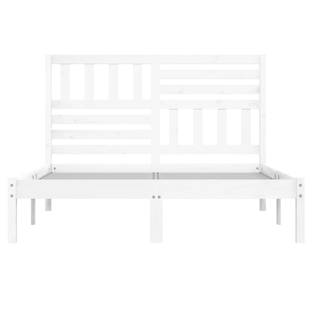 Bed Frame without Mattress White 120x190 cm Small Double  Solid Wood Pine