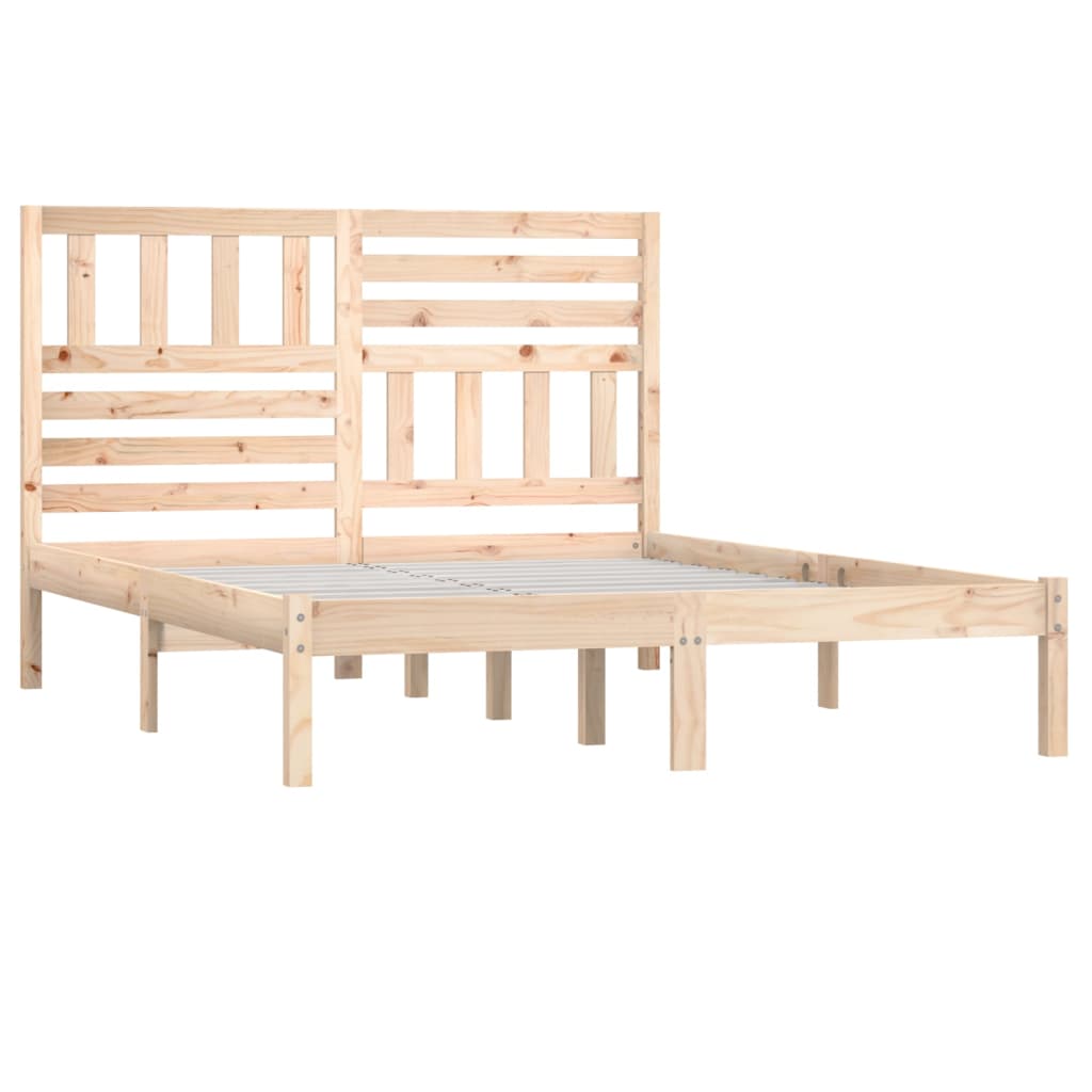 Bed Frame without Mattress Solid Wood Pine 140x190 cm