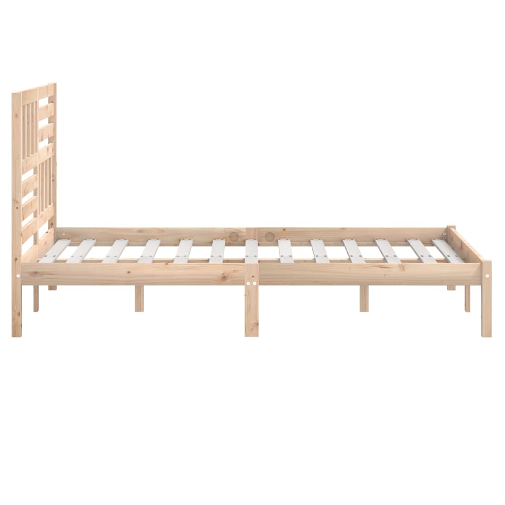 Bed Frame without Mattress Solid Wood Pine 140x190 cm