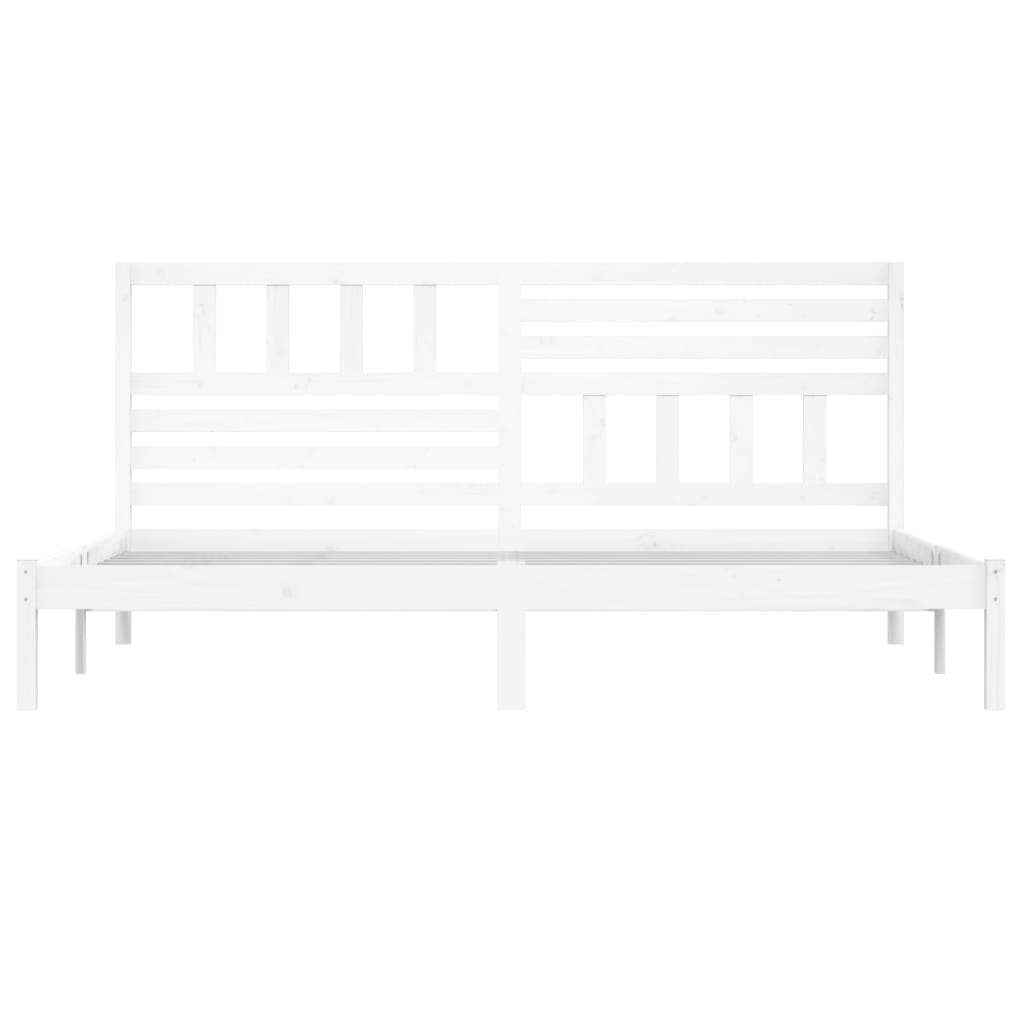 Bed Frame without Mattress White 180x200 cm Super King  Solid Wood Pine