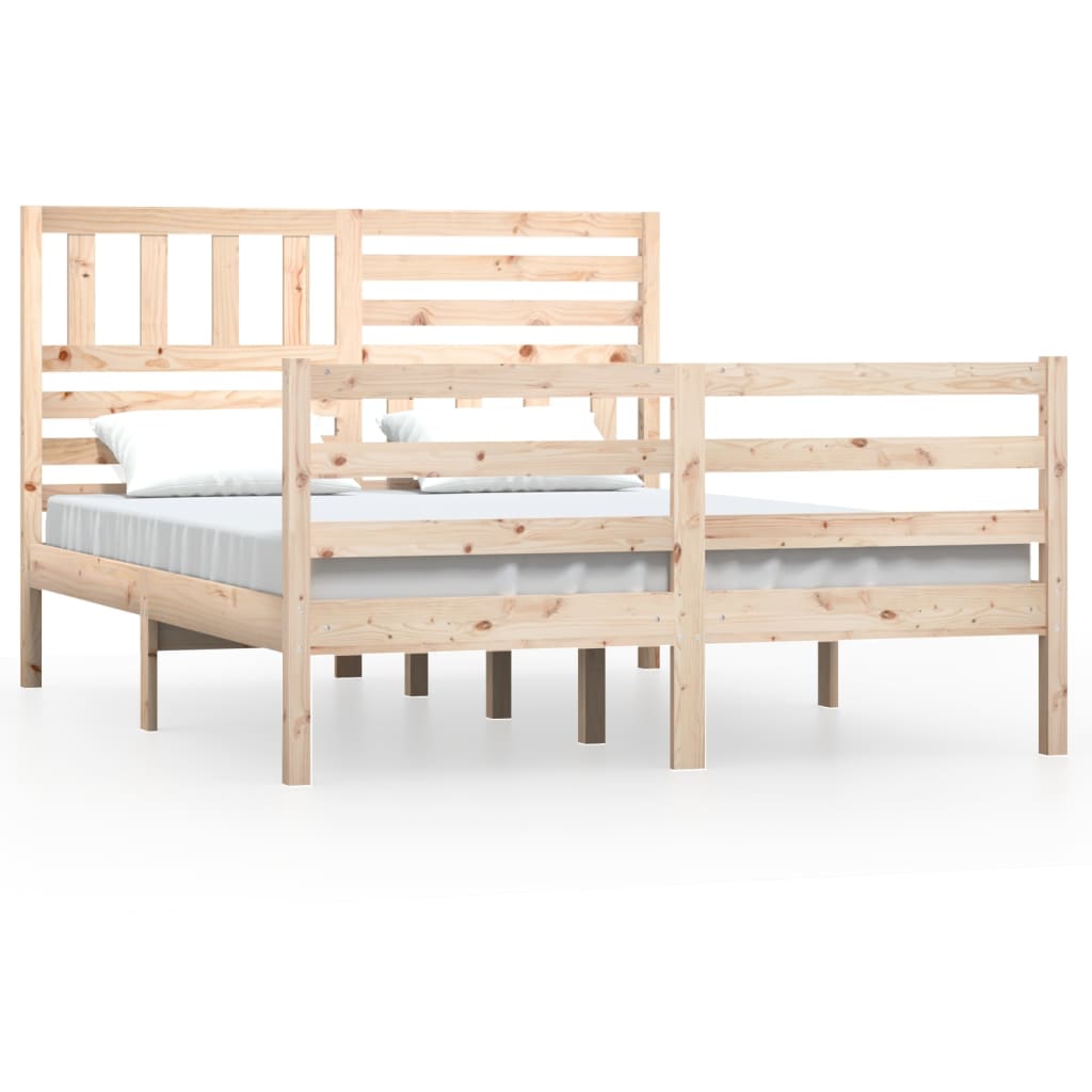 Bed Frame without Mattress 135x190 cm Double Double Solid Wood