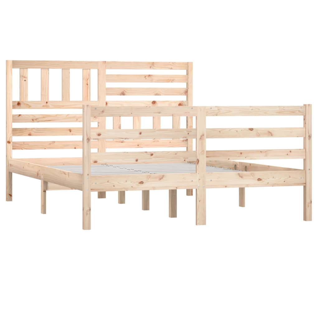 Bed Frame without Mattress 135x190 cm Double Double Solid Wood