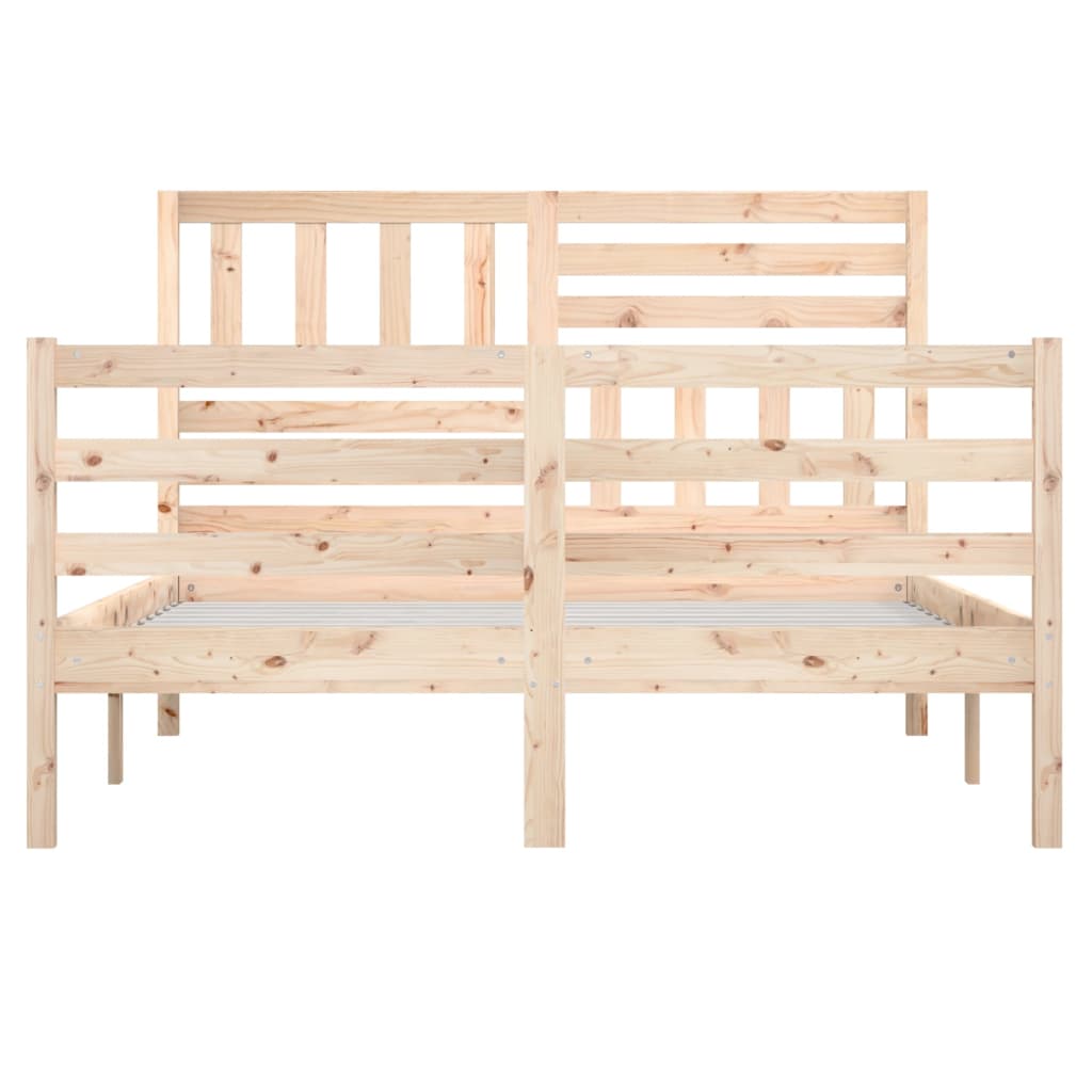 Bed Frame without Mattress 135x190 cm Double Double Solid Wood