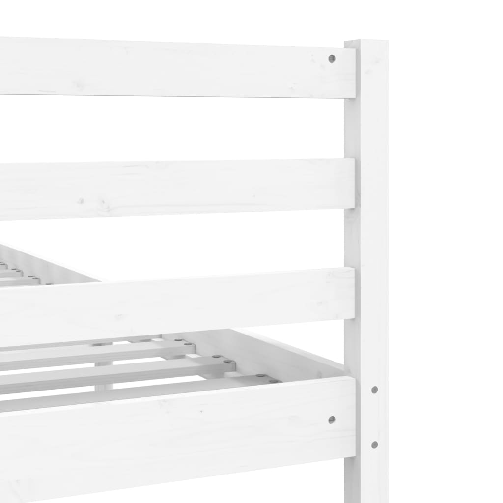 Bed Frame without Mattress White Solid Wood 140x190 cm