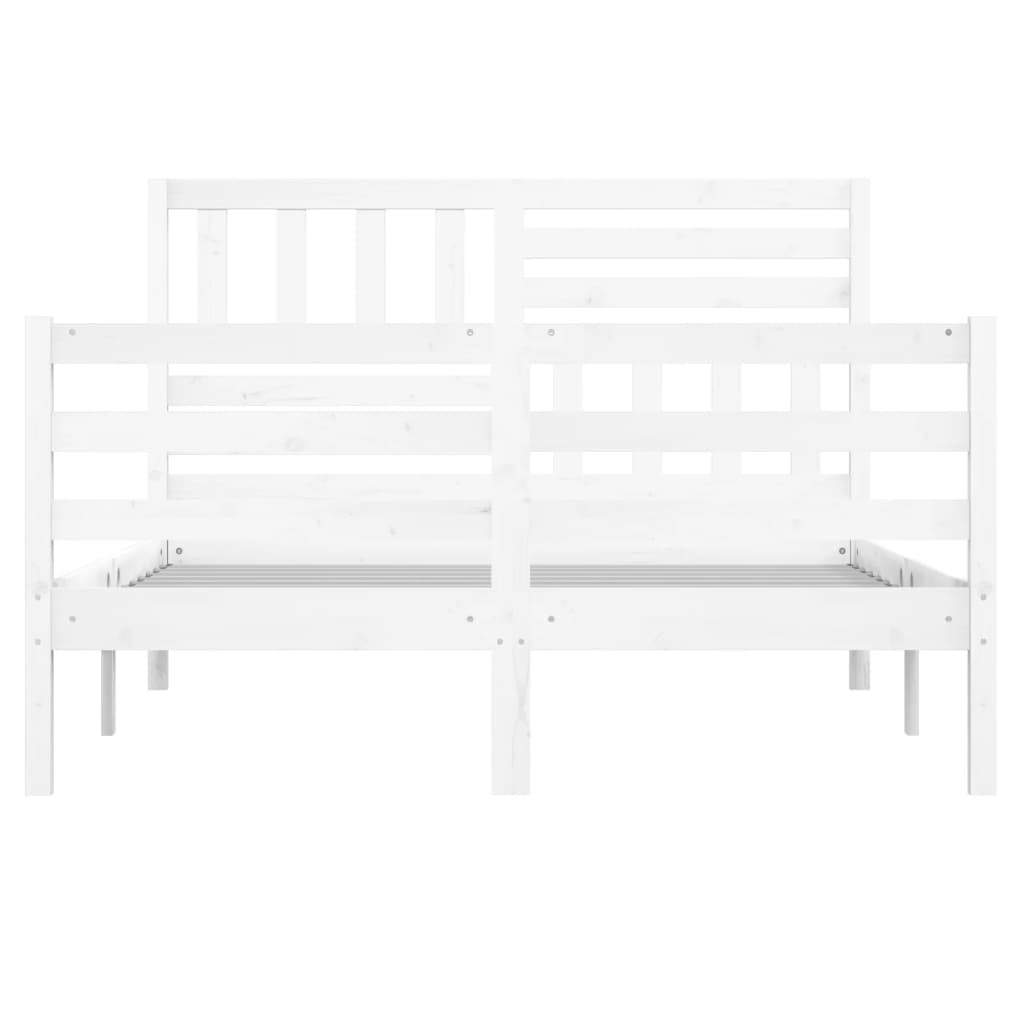 Bed Frame without Mattress White Solid Wood 120x200 cm
