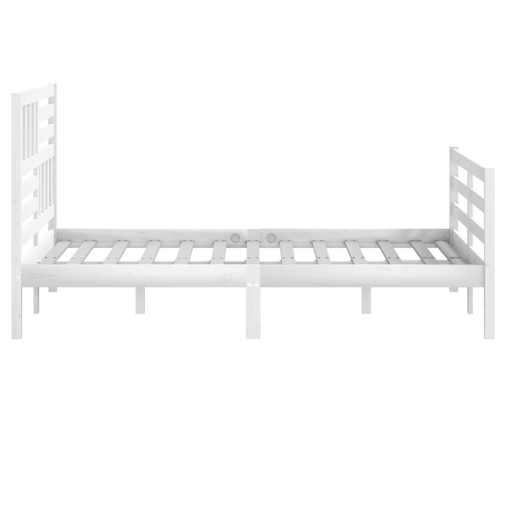 Bed Frame without Mattress White Solid Wood 120x200 cm