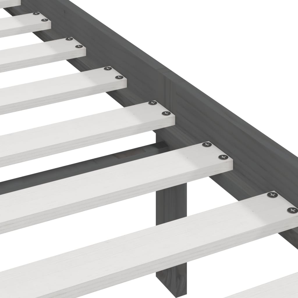 Bed Frame without Mattress Grey Solid Wood 200x200 cm