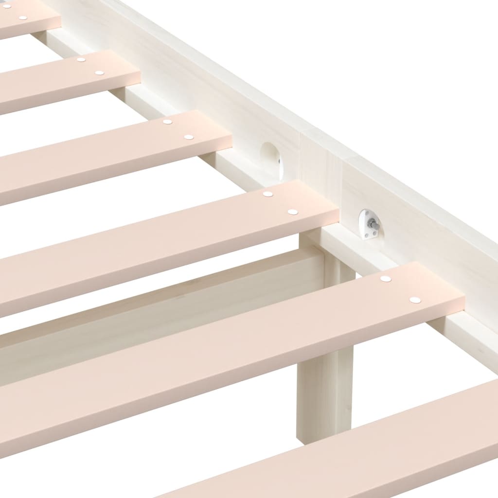 3101199 vidaXL Bed Frame without Mattress White Solid Wood 140x190 cm (809998+814195)