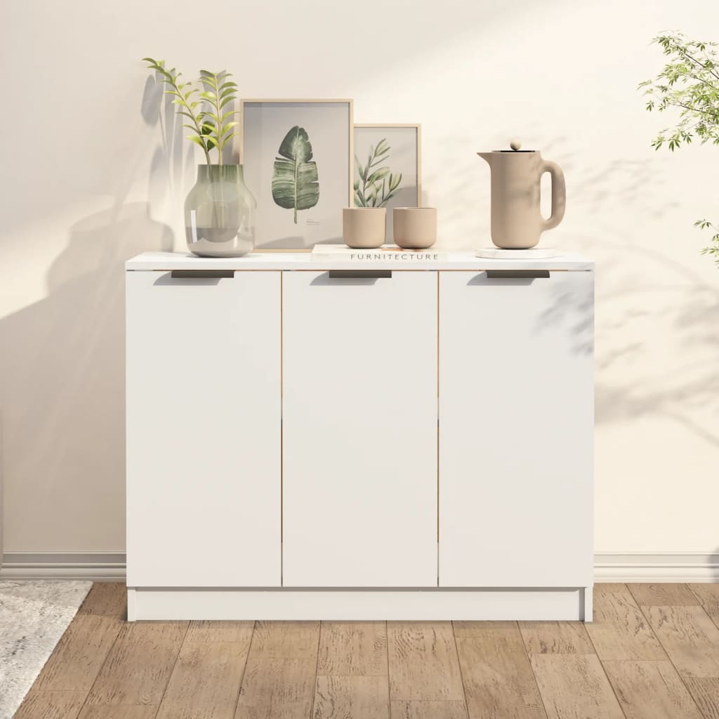 Modern Wooden 3 Door Sideboard Storage Cabinet Wood Dining Room Unit