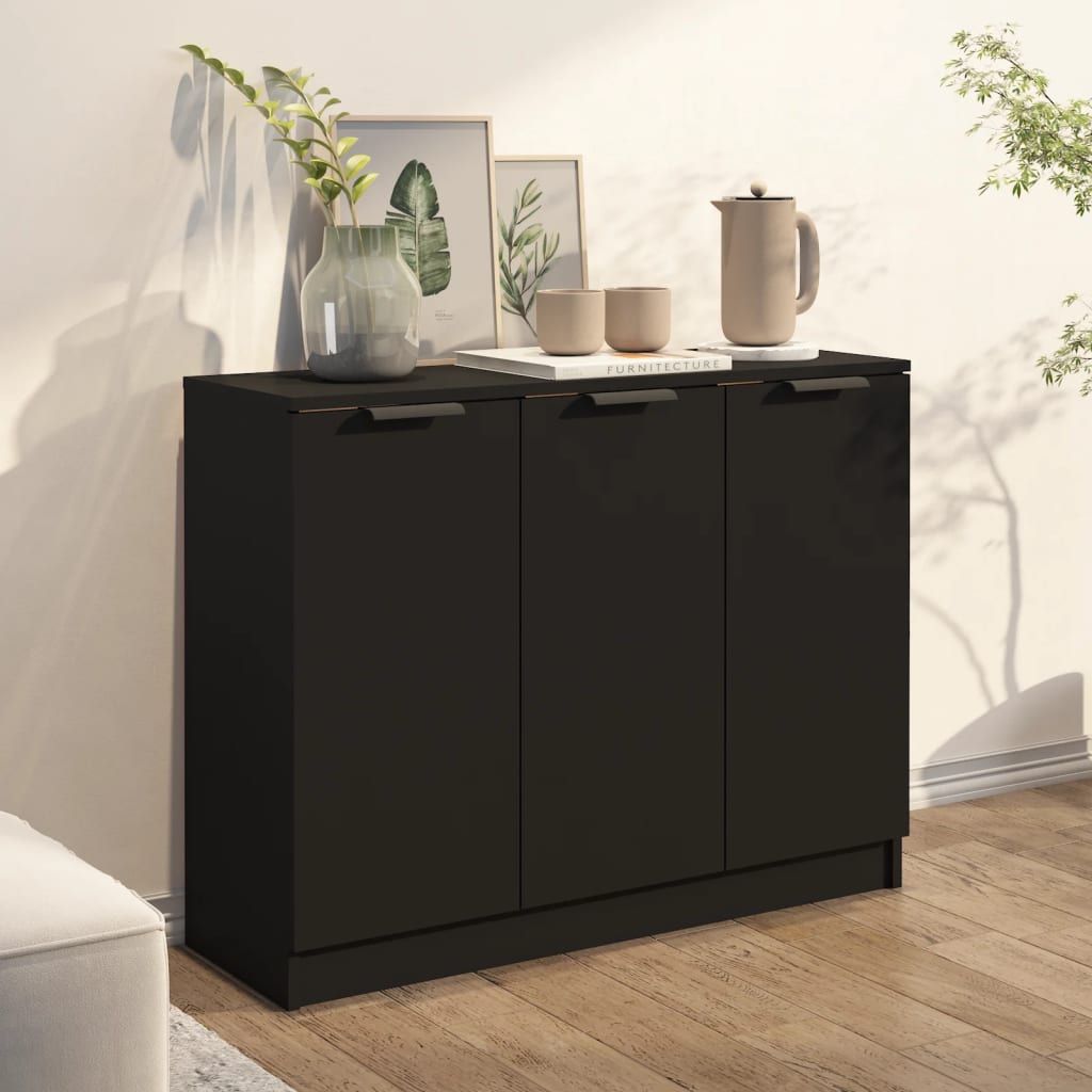 Modern Wooden 3 Door Sideboard Storage Cabinet Wood Dining Room Unit