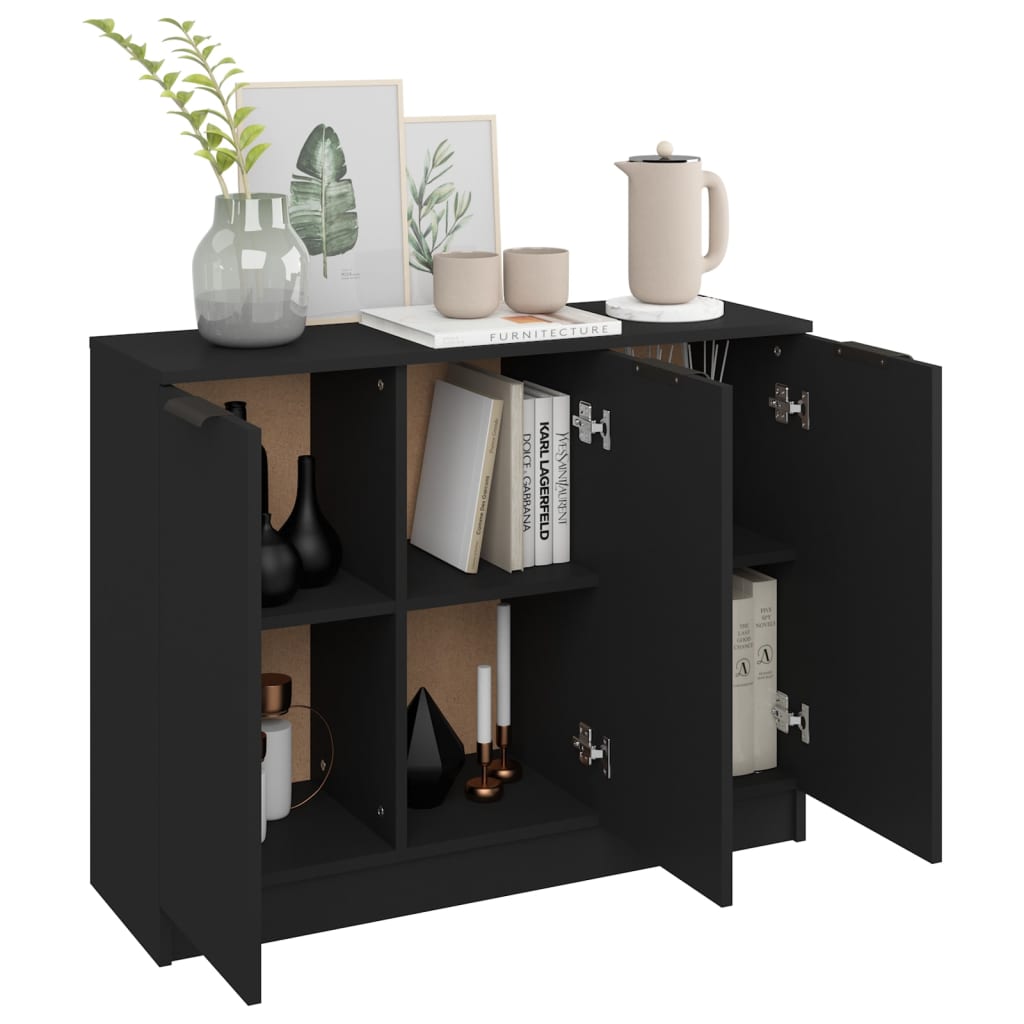 Modern Wooden 3 Door Sideboard Storage Cabinet Wood Dining Room Unit