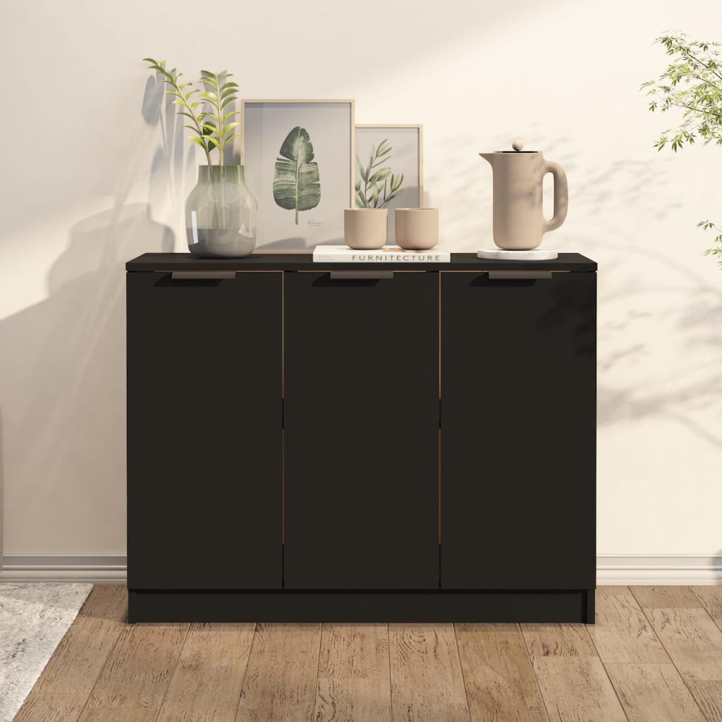 Modern Wooden 3 Door Sideboard Storage Cabinet Wood Dining Room Unit