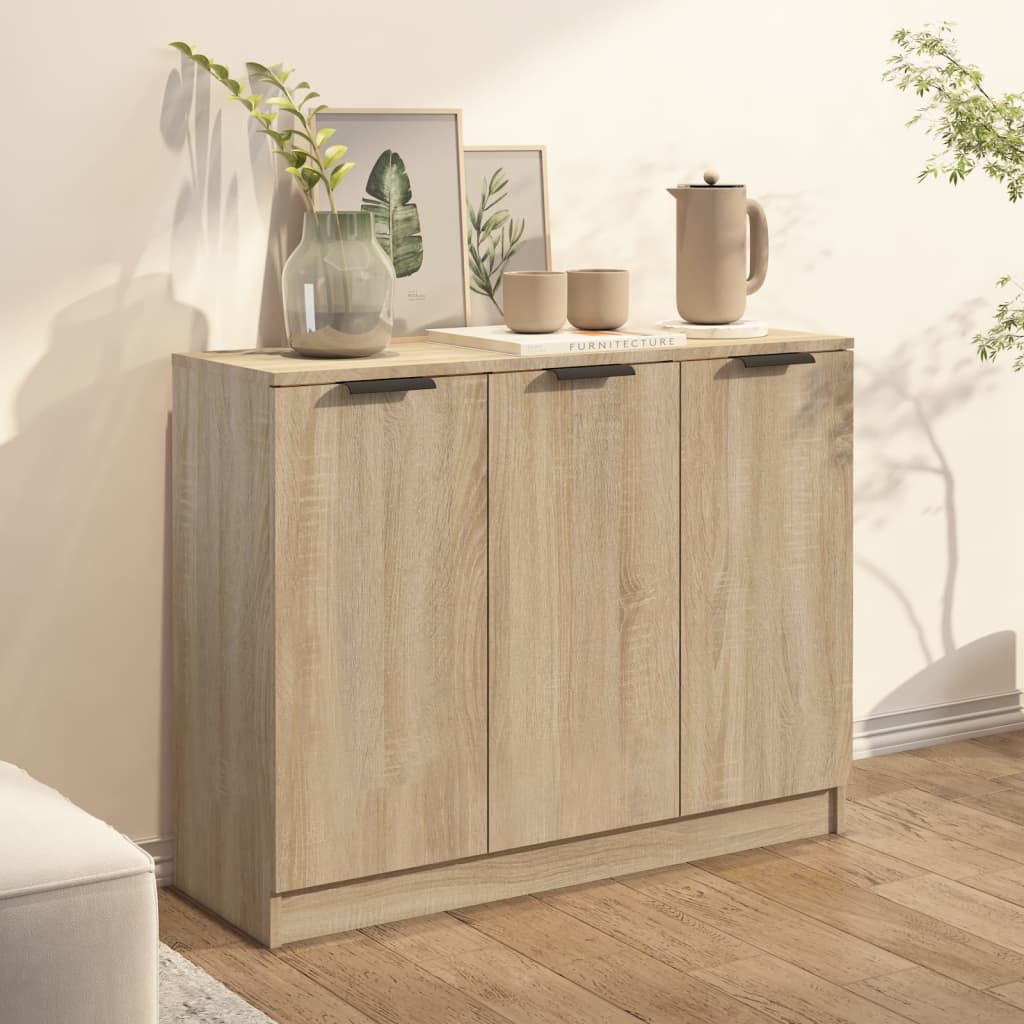 Modern Wooden 3 Door Sideboard Storage Cabinet Wood Dining Room Unit