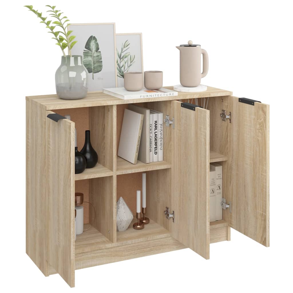 Modern Wooden 3 Door Sideboard Storage Cabinet Wood Dining Room Unit