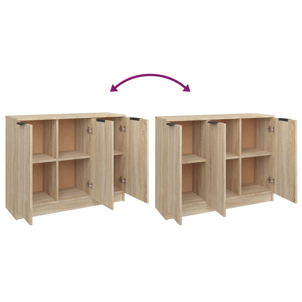 Modern Wooden 3 Door Sideboard Storage Cabinet Wood Dining Room Unit