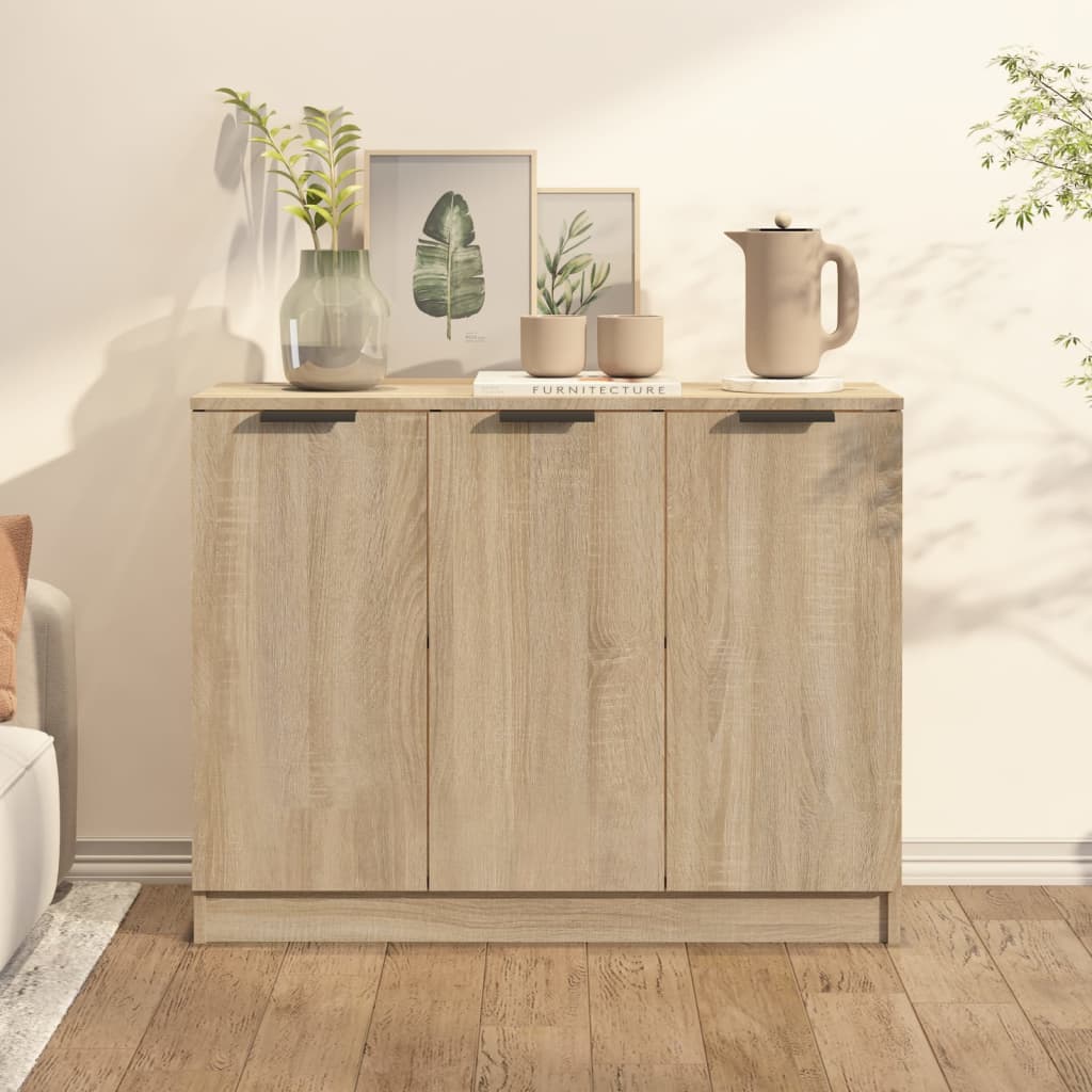 Modern Wooden 3 Door Sideboard Storage Cabinet Wood Dining Room Unit