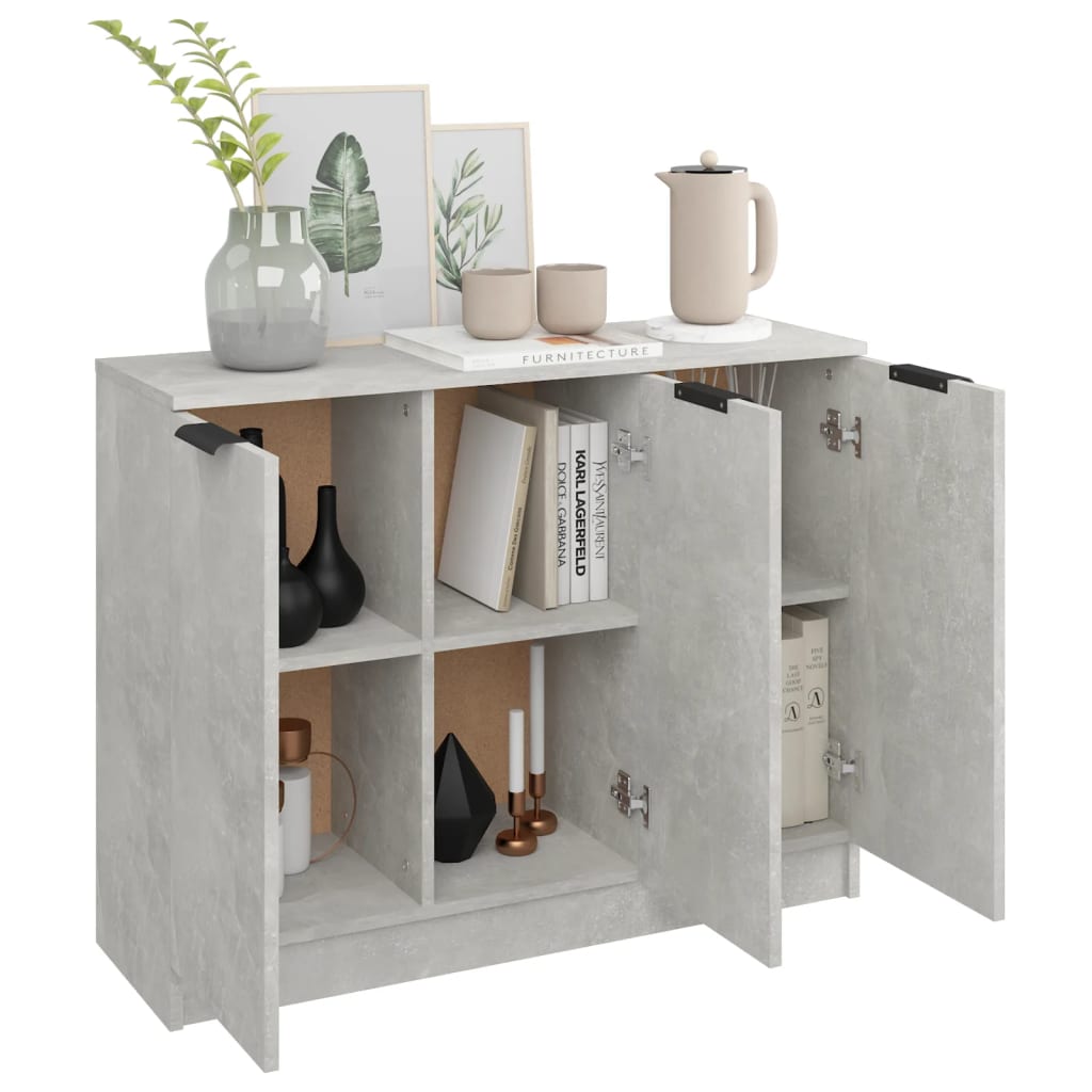 Modern Wooden 3 Door Sideboard Storage Cabinet Wood Dining Room Unit