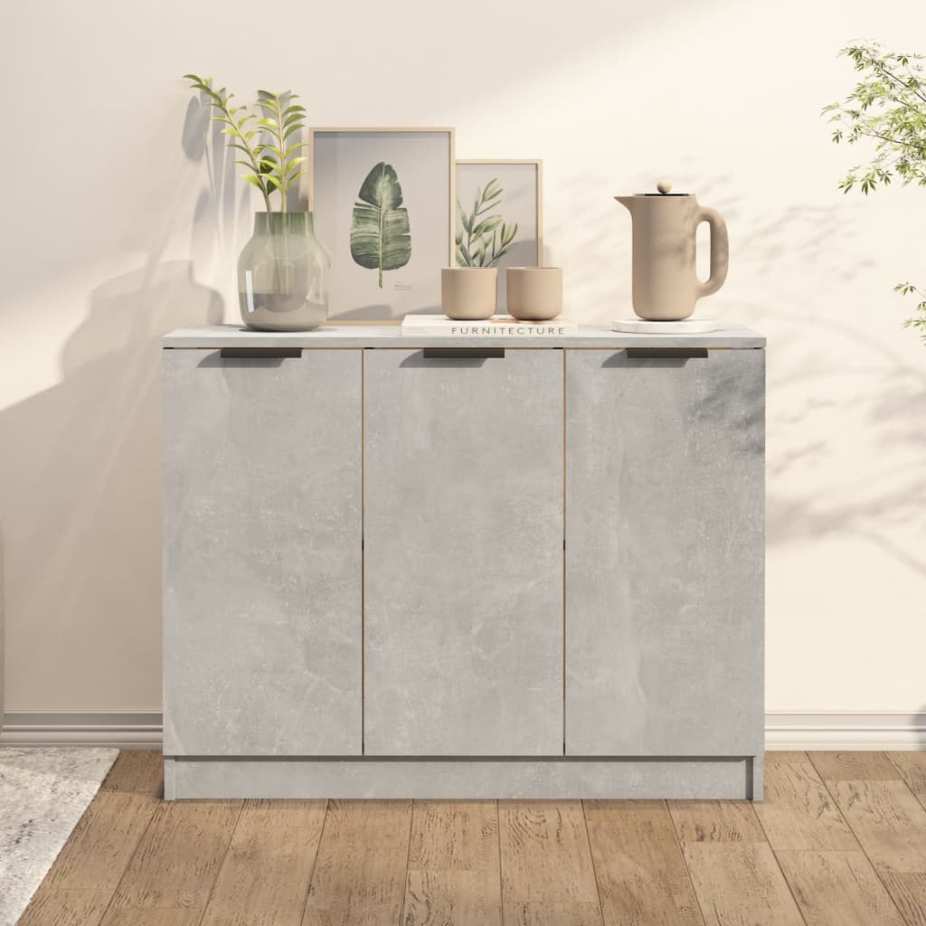 Modern Wooden 3 Door Sideboard Storage Cabinet Wood Dining Room Unit