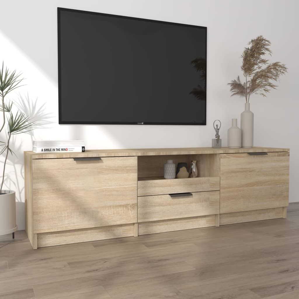 Modern Wooden 55 Inch TV Tele Stand Unit Cabinet With 3 Storage Drawers