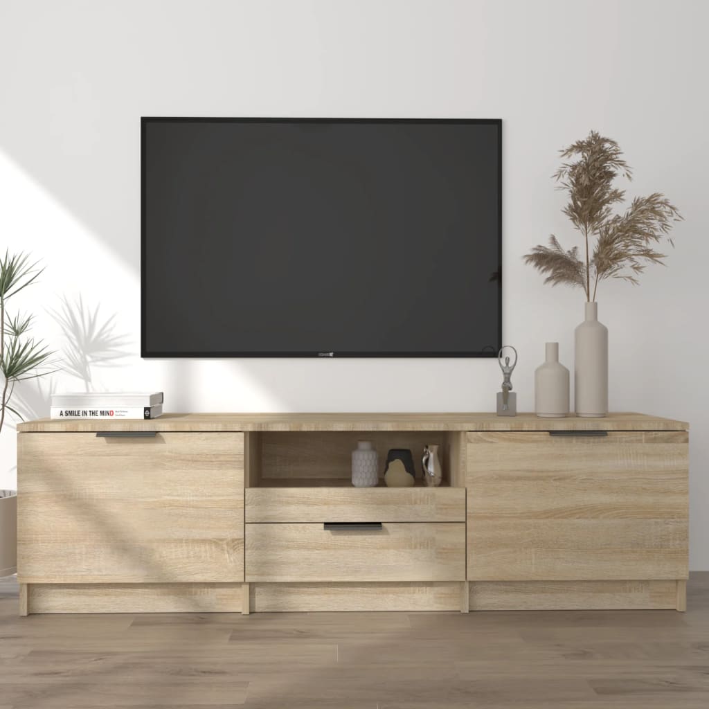 Modern Wooden 55 Inch TV Tele Stand Unit Cabinet With 3 Storage Drawers