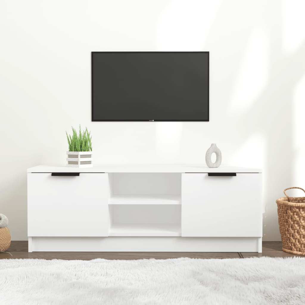 Modern Wooden 40 Inch TV Tele Stand Unit Cabinet With With 2 Doors & Open Shelves