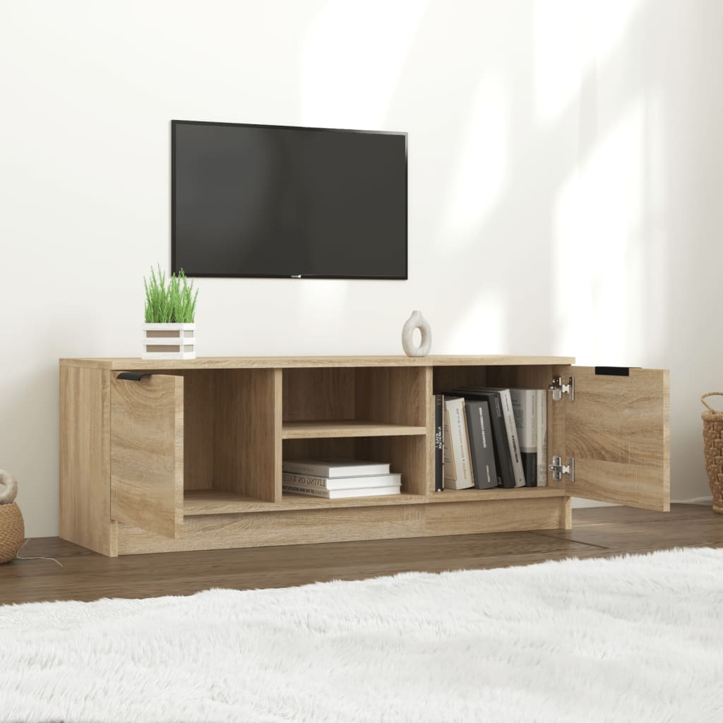 Modern Wooden 40 Inch TV Tele Stand Unit Cabinet With With 2 Doors & Open Shelves